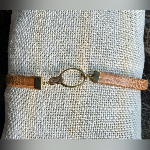 Lauren Ralph Lauren Tan Brown Italian Leather Strap with Gold Ring & Hook L/XL